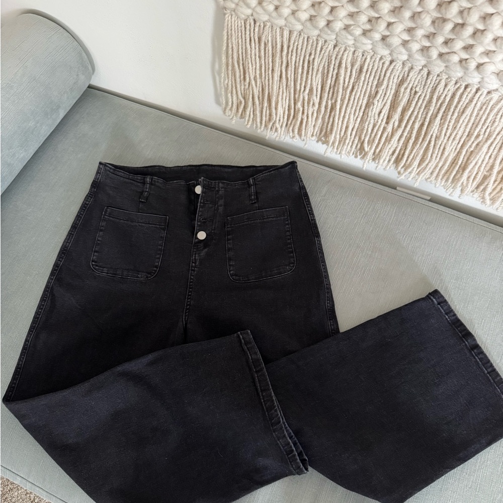 High-Waisted Black Jeans